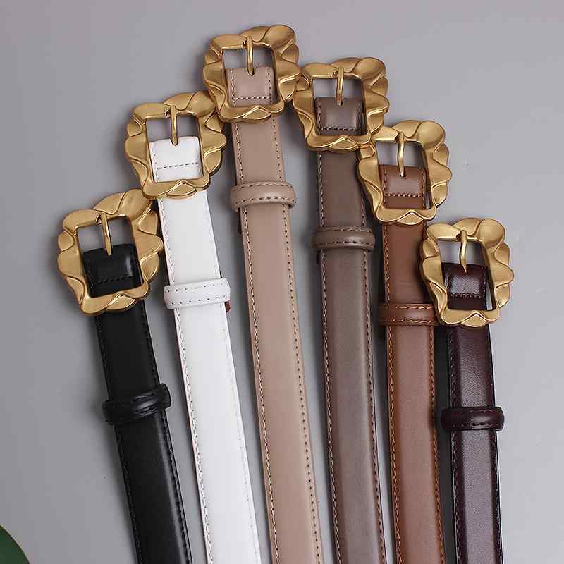 ベルト 彫刻 バックル おしゃれ フレンチ レディース ファッション アクセサリー オールシーズン ベルト ウエスト バンド スリム