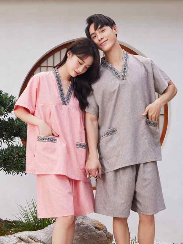 マッサージ スーツ 温泉 サウナ ウェア インナー ズボン ナイト ルーム パジャマ パンツ トップス セット 衣料品 メンズ レディース兼 ユニセックス