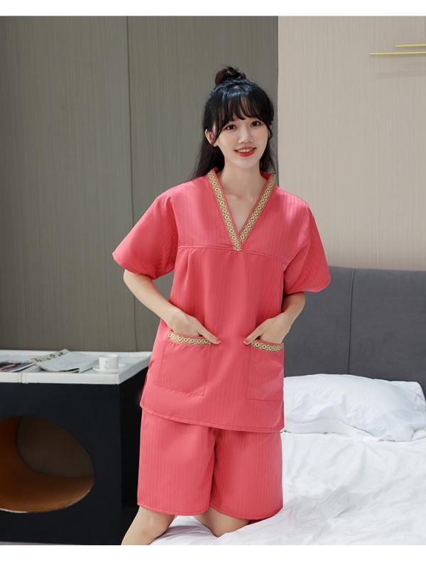 マッサージ スーツ 温泉 サウナ ウェア インナー ズボン ナイト ルーム パジャマ パンツ トップス セット 衣料品 メンズ レディース兼 ユニセックス