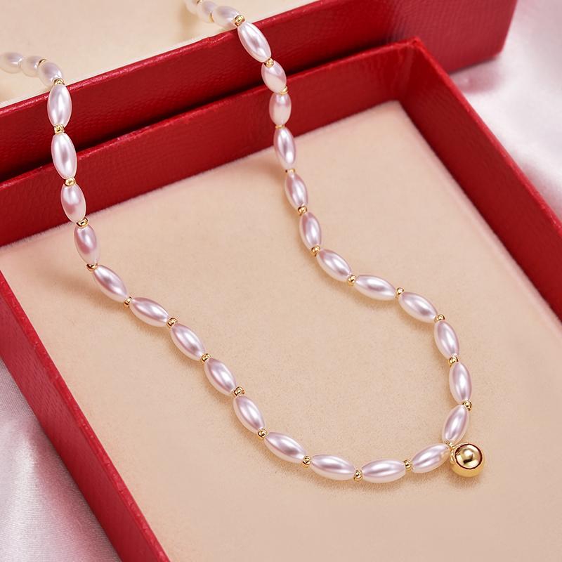 ネックレス レディース 大人 かわいい チョーカー ショート ライト フェイク パール アクセサリー