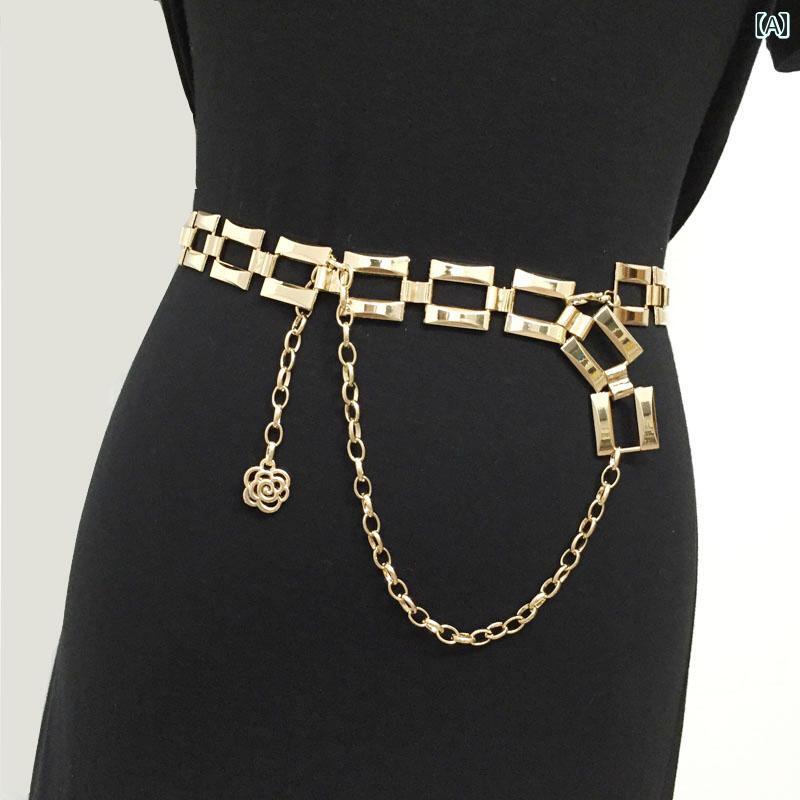 ベルト 韓国 ゴールド シルバー レディース ファッション アクセサリー ベルト オールシーズン ウエス..