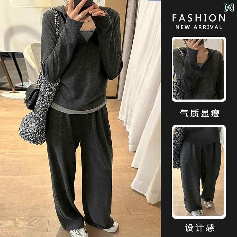 マタニティパンツ トレーナー スウェット ジャージ セット 秋 カジュアル ゆったり 快適 レディース マ..