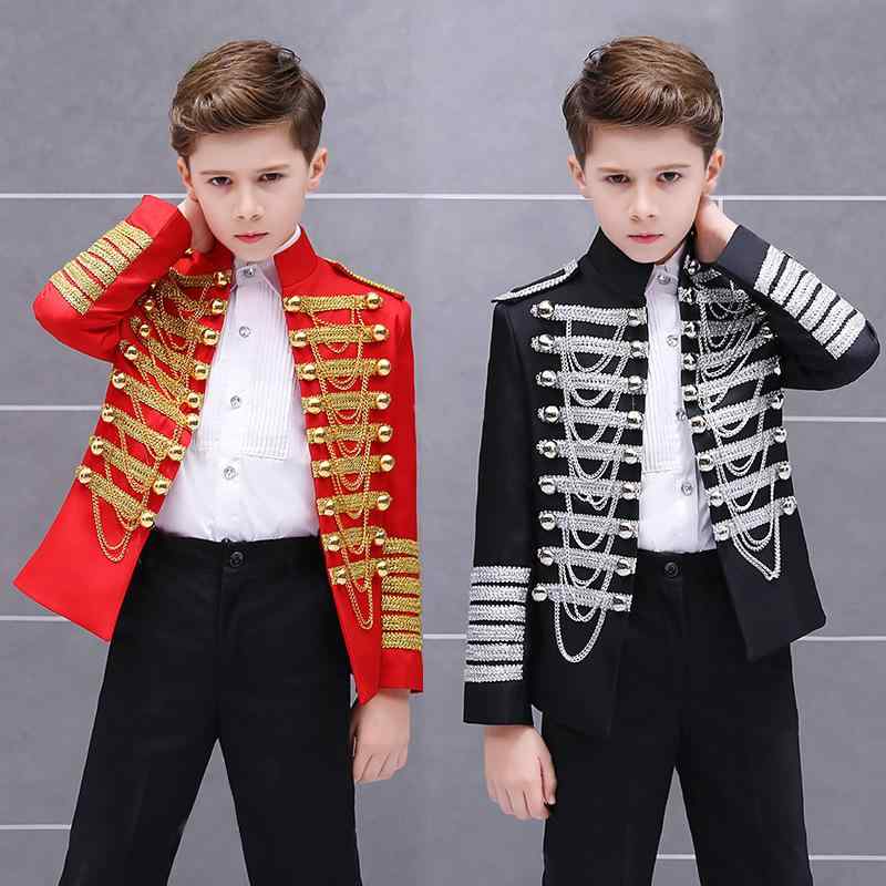 メンズ キッズ ジュニア 男の子 子供服 英国風 王子 パフォーマンス 衣装 ステージ ステージ 宮殿 軍服 ドレス