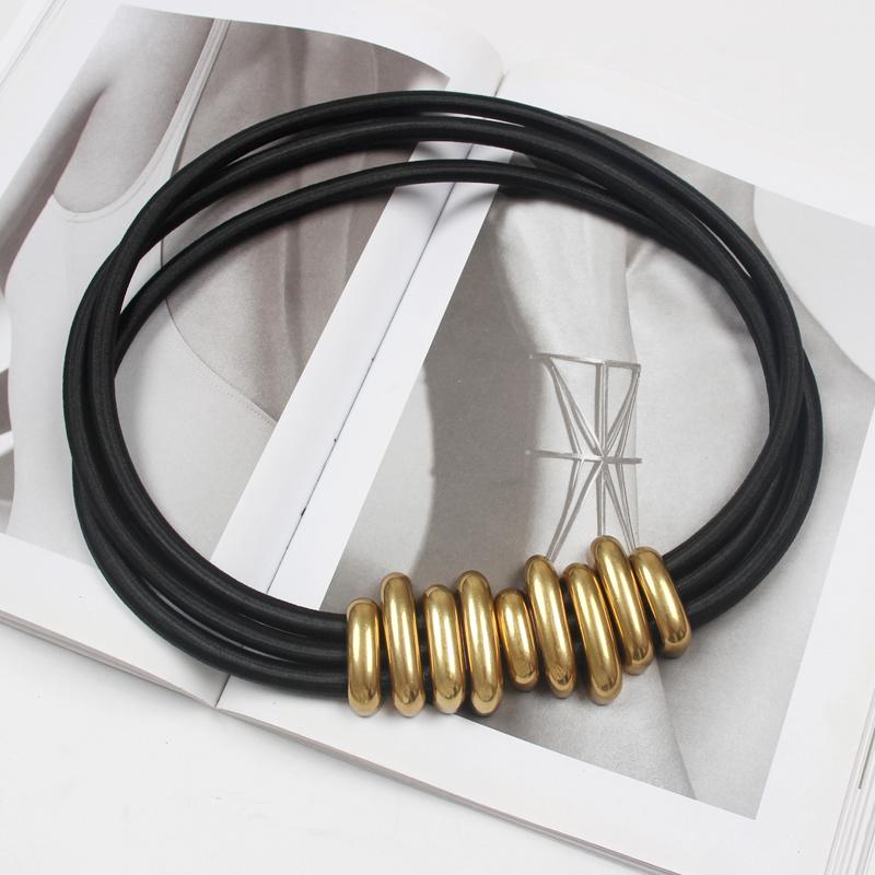 ベルト ガードル スムース バックル ブラック レディース ファッション アクセサリー オールシーズン ベルト ウエスト バンド ロープ