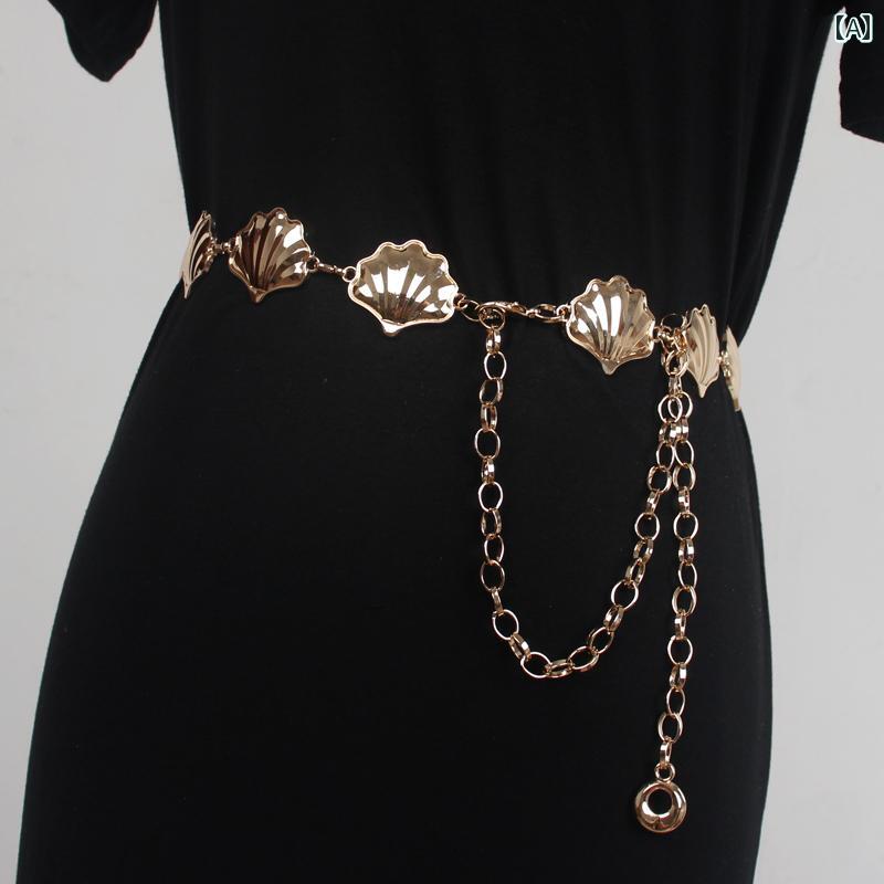 ベルト レディース ファッション アクセサリー オールシーズン ベルト ウエスト バンド チェーン ゴー..