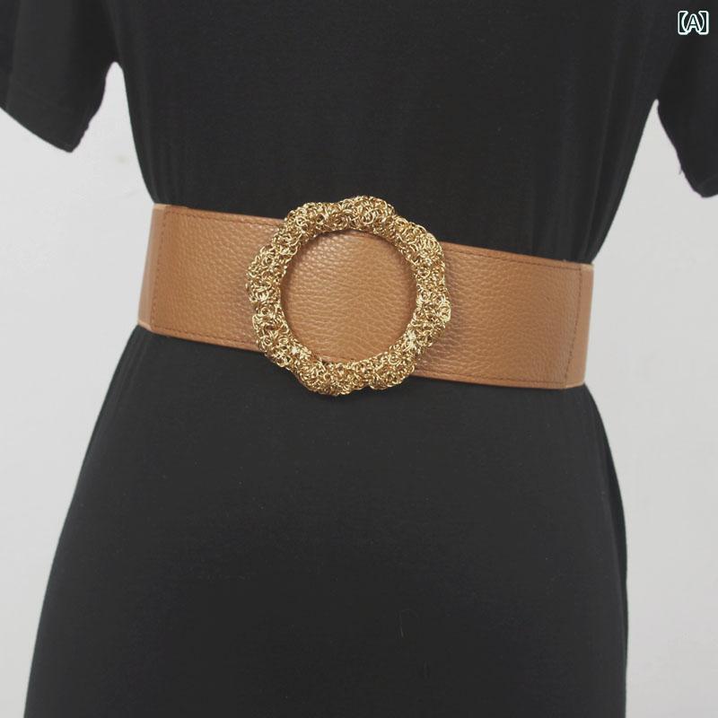 ベルト レザー ガードル ウエスト ワイド バンド シングル ループ レディース ファッション アクセサリー 幅広 ベルト