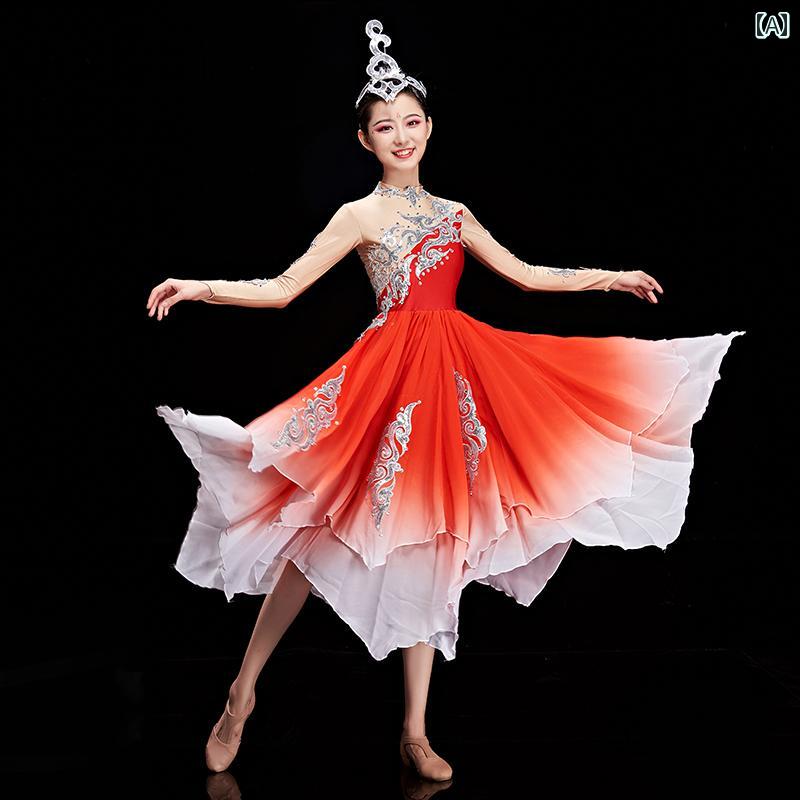 ダンス 衣装 レディース 民族 舞踊 芸術 モダン 衣装 パフォーマンス オープニングダンス ポリエステル レディース ステージダンス スイングスカート