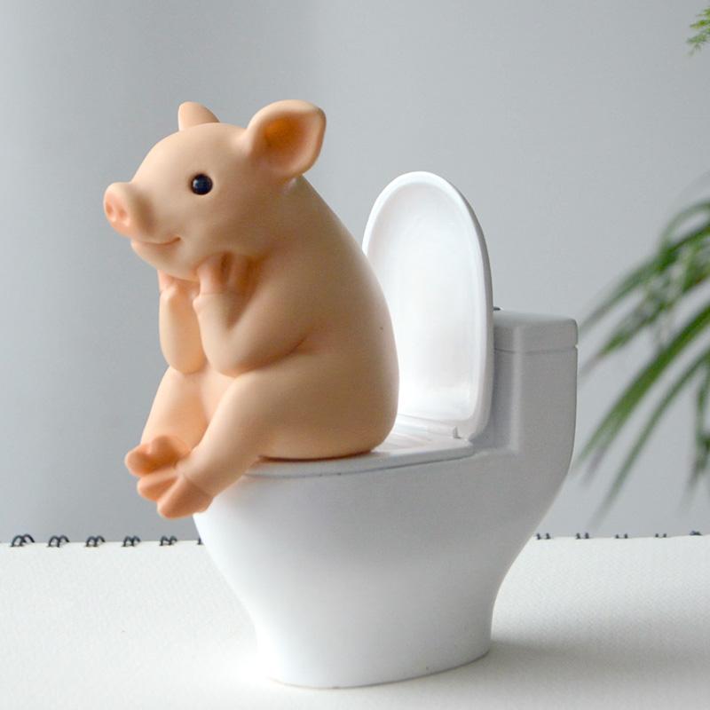 置物 ガーデニング オーナメント 室内 ディスク 装飾 ディスプレイ インテリア 小物 普段使い生活 かわいい レトロ さわやか モチーフ 癒し 動物 ブタ トイレ