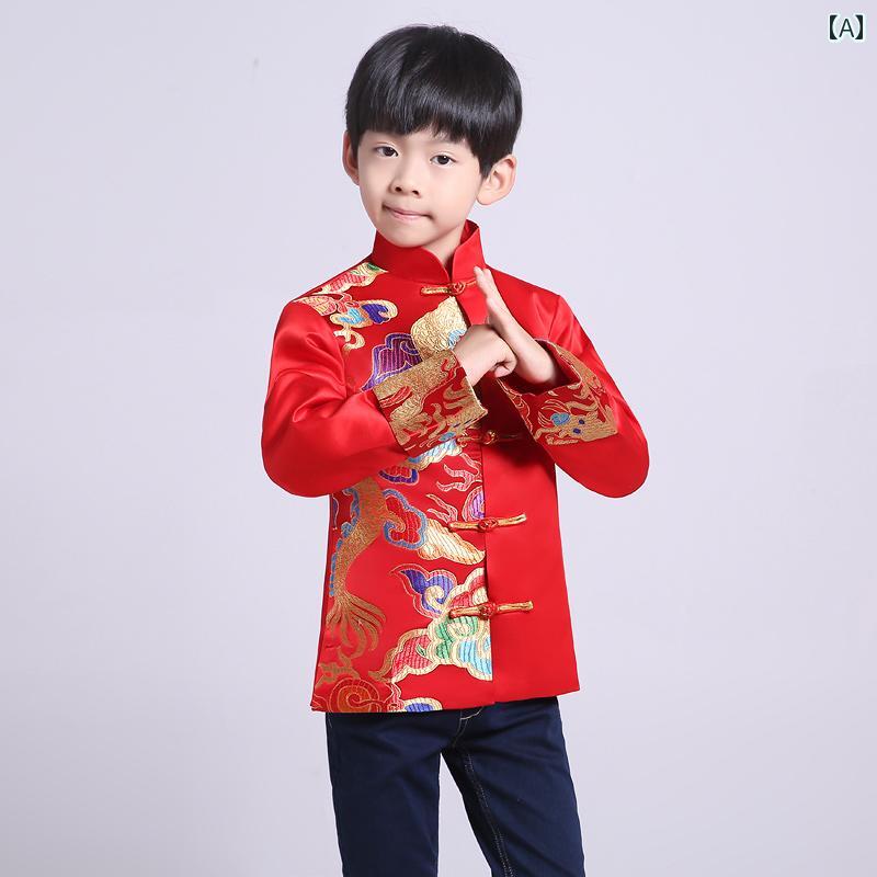 キッズ ステージ 衣装 コスチューム コスプレ パフォーマンス エスニック チャイナテイスト パーティ ..