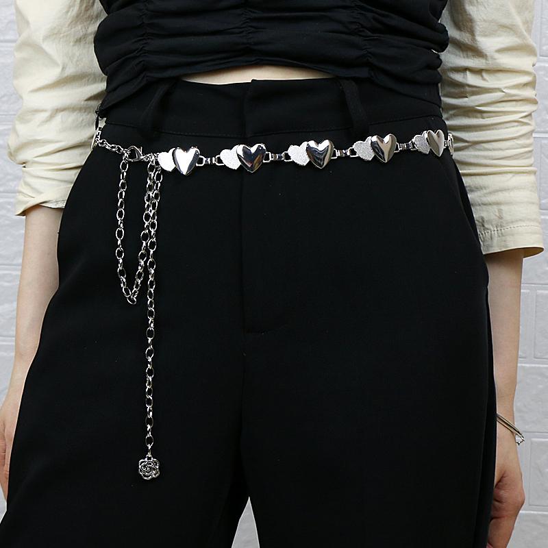 楽天セキュアデポベルト レディース おしゃれ スカートシャツ ベルト ラブ ウエスト チェーン 魅惑 女の子 メタルチェーン ゆったり 装飾 スカート アクセサリー ハート ファッション