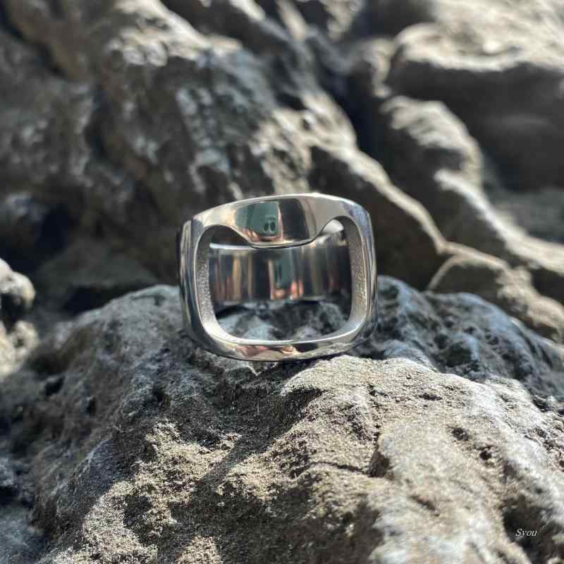 指輪 ビール スターター チタン鋼 リング パンク 個性 中立 幾何学 カップル アメリカ メンズ ジュエリー アクセサリー