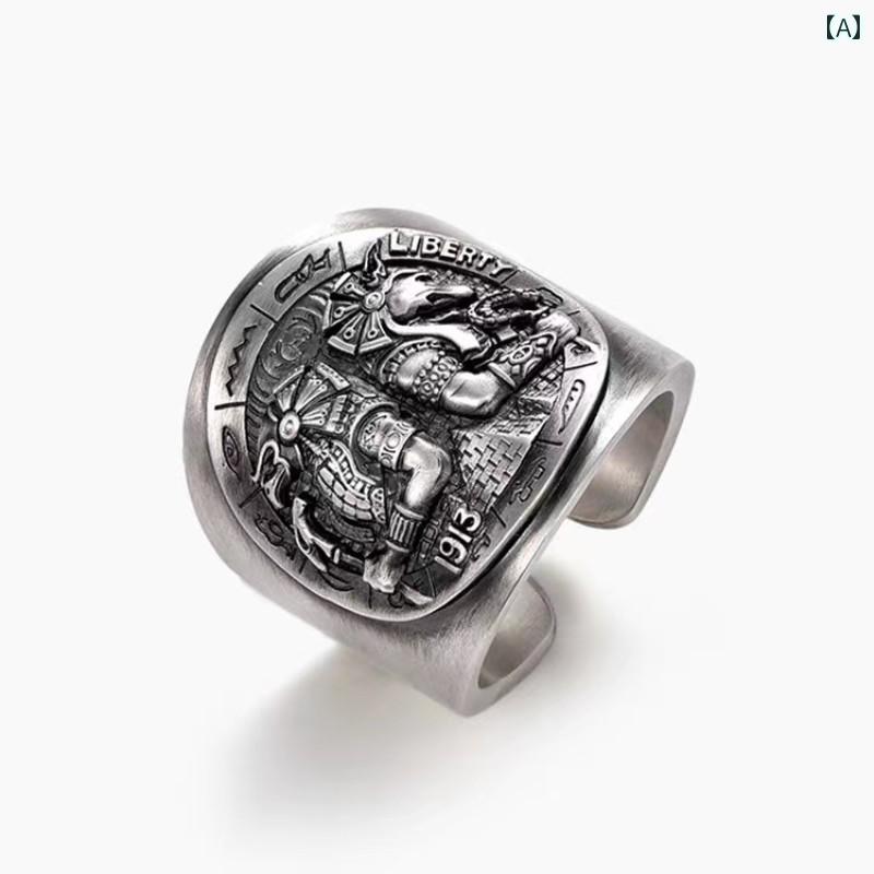 樂天商城 - 指輪 メンズ レディース アクセサリー 男の子 シルバーリング レトロ 人差し指 オープン アメリカン ジュエリー ユニセックス