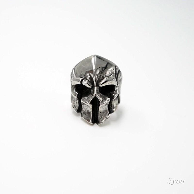 指輪 スパルタン マスク リング 黙示録 四騎士 ダーク パンク レトロ アメリカ リングジュエリー 信仰 スカル アクセサリー