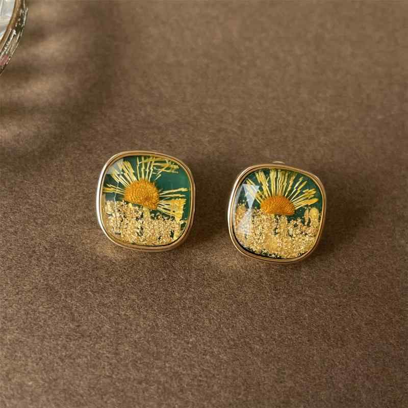 アクセサリー ピアス イヤリング レディース おしゃれ かわいい フレンチ レトロ フォレスト フラワー ユニーク 個性