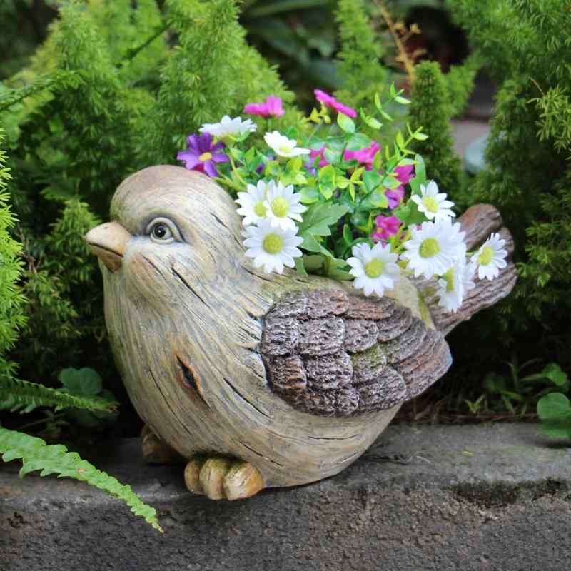 ガーデニング オーナメント 鳥屋 外 植木鉢 多肉植物 バット 中庭 風景 庭 幼稚園 装飾 動物 装飾品 ガ..