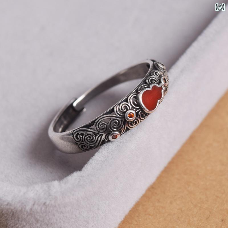 指輪 アクセサリー レディース 幸運 ひうたん リング レトロ レトロ オープン 中国 エスニック アンテ..