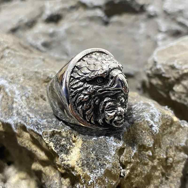 指輪 オートバイ パンク レトロ インディアン イーグル ヘッド アニマル チタン鋼 リング 個性 アクセサリー