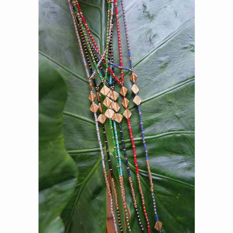 エスニック ネックレス 民族衣装 精巧 シンプル ファセット ストーン 真鍮 細ネックレス セーター チェ..