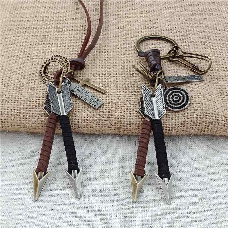 ネックレス ダブルアロー メンズ ヒップ ホップ シンプル レトロ ペンダント 服 アクセサリー セーター チェーン