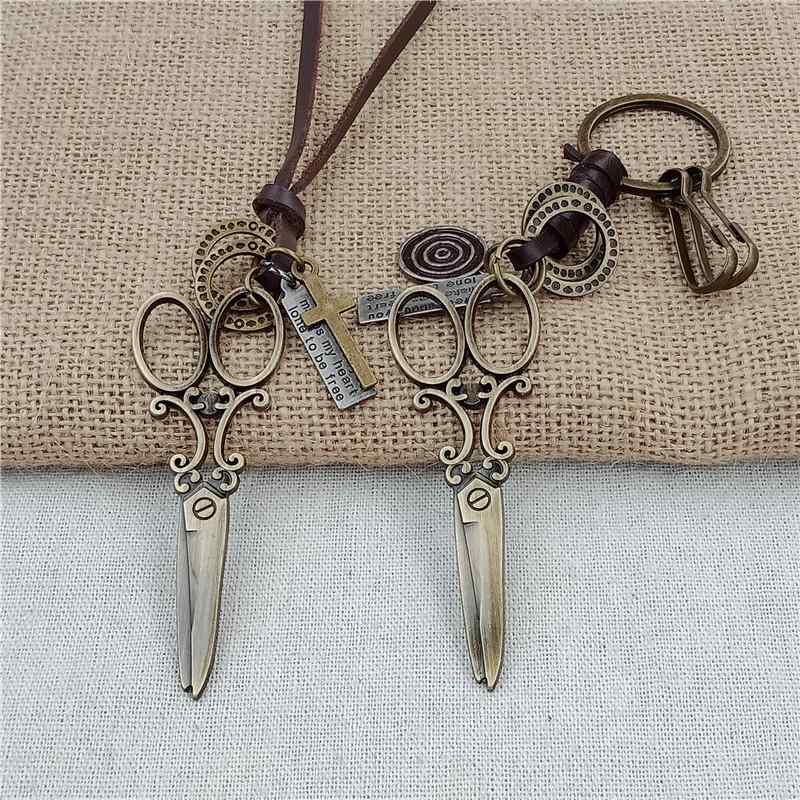 ネックレス レトロ メタル さみ ロング セーター チェーン シンプル ヒップ ホップ レディース新 合金 服 アクセサリー メンズ ファッション
