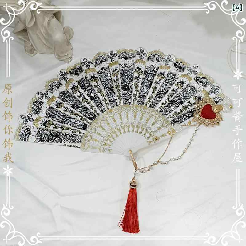 扇子 ファン バロック風 ゴージャス かわいい コスプレ ロリータ ゴスロリ 地雷 甘ロリ JK レディース ファッションアイテム