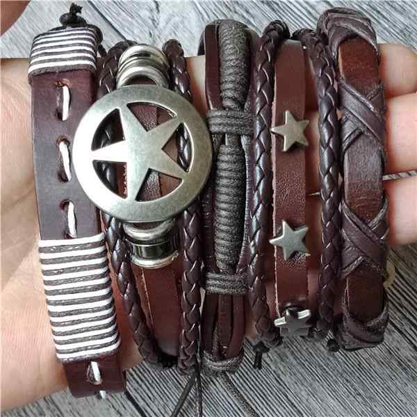 ブレスレット シンプル 織り 麻 ロープ ブレスレット レトロ 森 ブレスレット エスニック メンズ 五芒星 レディーススーツ