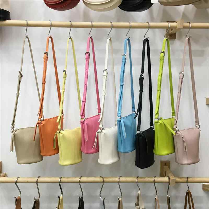 レディース バッグ オールシーズン ミニ ソフト バケット フレッシュ マカロン ショルダーバッグ クロス ボディ バッグ