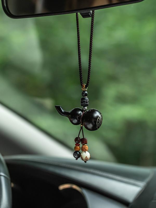 ペンダント レトロ 白檀 ひうたん 車 バックミラー ペンダント 祈願 車内 メンズ レディース 魅力 カーアクセサリー