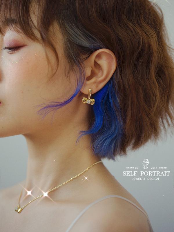 リボンイヤリング ピアス レディース 軽量 小さめ ピアス シルバージュエリー エレガント 贅沢イヤリング