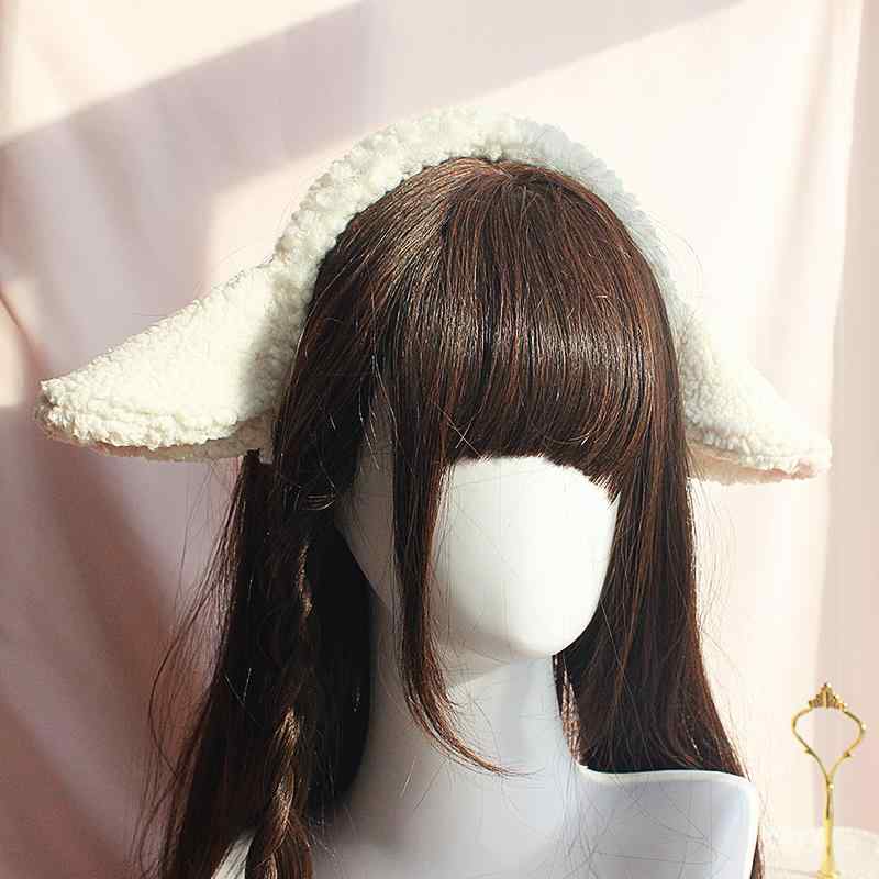 女の子 甘くて かわいい 子羊耳 カチューシャ 柔らか ワックス 子羊 毛 柔らかい 女の子 洗顔 カチューシャ ロリータヘア アクセサリー カチューシャ