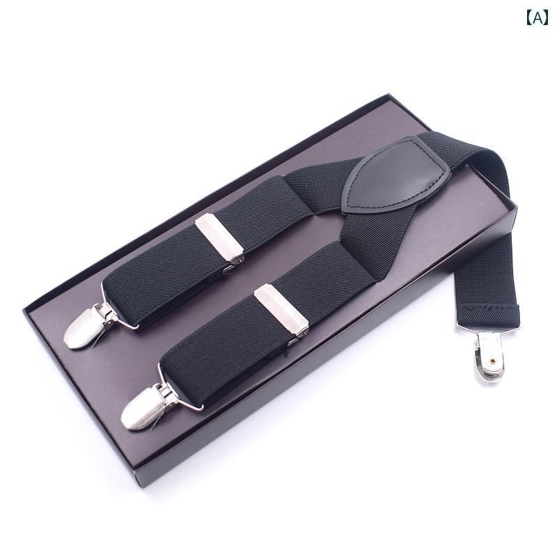 メンズ サスペンダー クリップ ストレッチ Y字型 ファッション ショルダーストラップ 英国紳士風 ビジネス カジュアル スマート ブリティッシュ