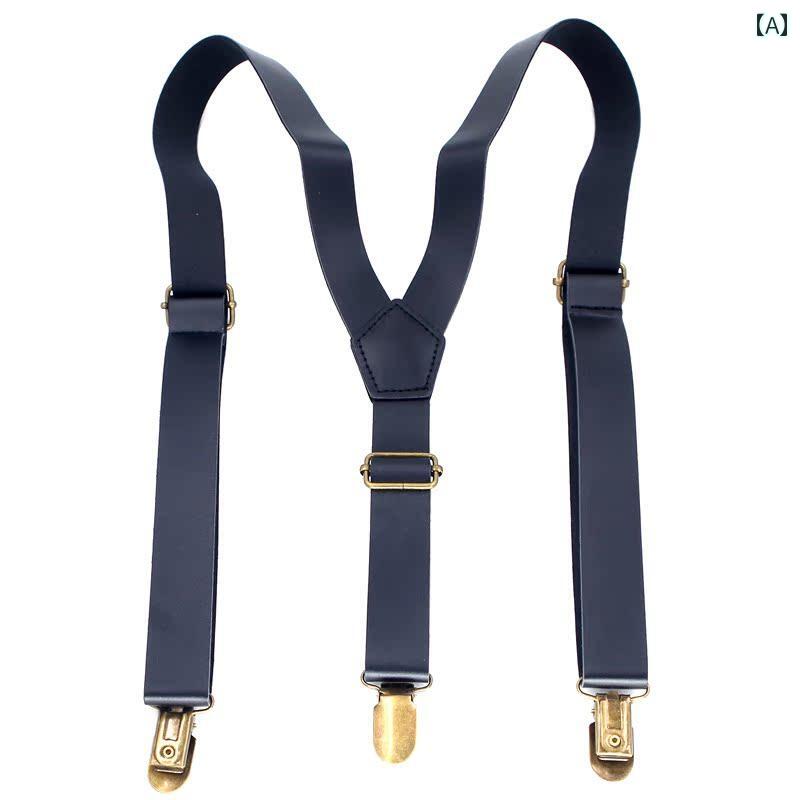 メンズ サスペンダー クリップ ストレッチ Y字型 ファッション ショルダーストラップ 英国紳士風 ビジネス カジュアル スマート ブリティッシュ