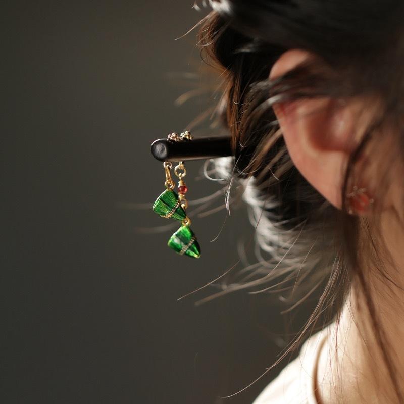 ヘアアクセサリー レディース レトロ 団子 レトロ ヘアピン チャイナ風 タッセル ヘアピン ステップ ヘ..