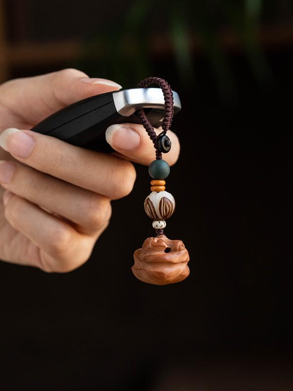 キーホルダー カーアクセサリー メンズ レディース 柿 落花生 祈願 桃の木 ラッキー メンズ 車 キー チ..