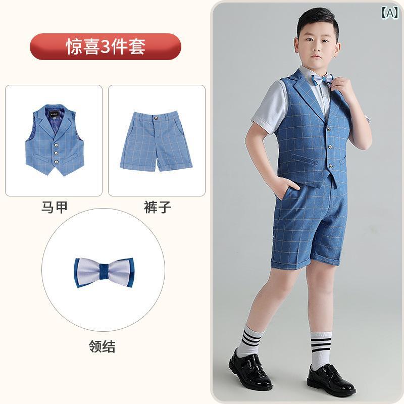 子供服 スーツ オールシーズン服 ブリティッシ カジュアル 男の子 フォーマル シングルブレスト 礼服 セット品 チェック