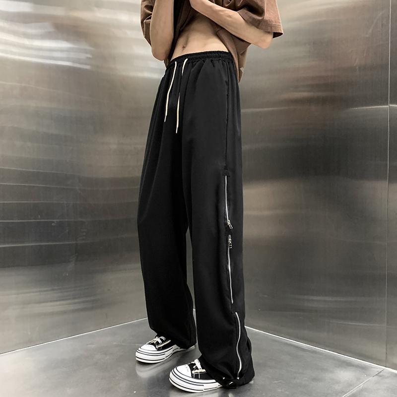 ロングパンツ オーバーオール ストレートレッグ レジャー オールシーズン ミドルハイウエスト メンズ メンズ パンツ カジュアル ズボン(4)