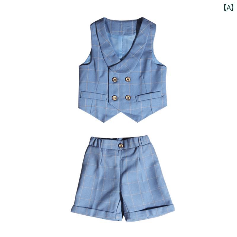 子供服 スーツ オールシーズン服 カジュアル 男の子 フォーマル ダブルブレスト 礼服 セット品 チェック コットンライナー