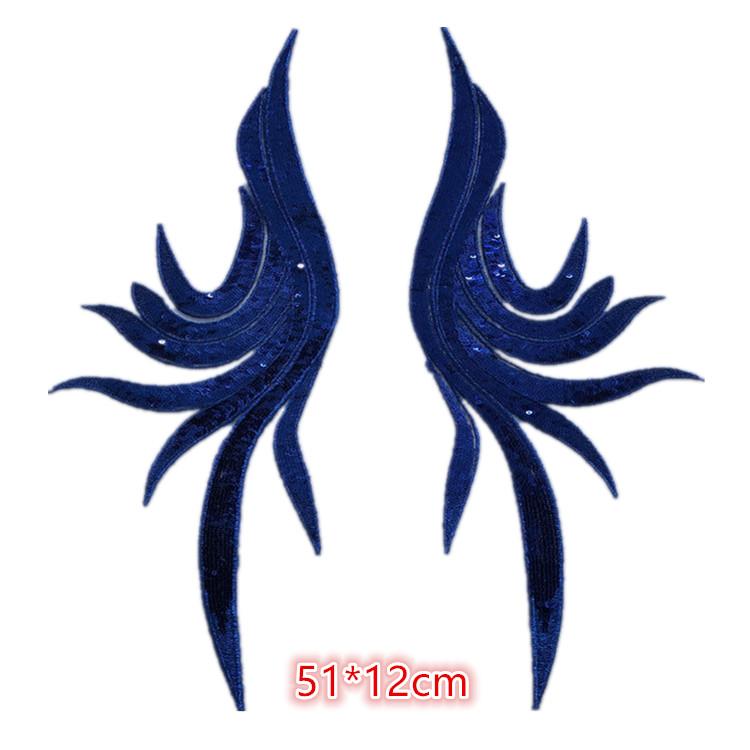 ワッペン アップリケ 手芸 ハンドクラフト 刺繍 おしゃれ フェニックス テール スパンコール キラキラ ..