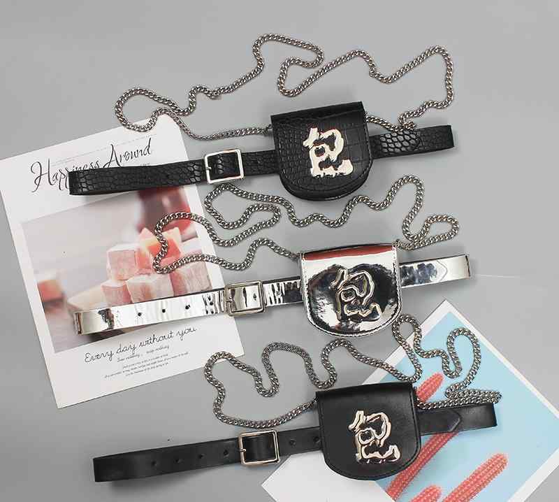 ウエスト チェーン バッグ レディース クロス ボディ 装飾 アクセサリー スカート シャツ 小さめ バッグ ブラック イン ベルト ファッション