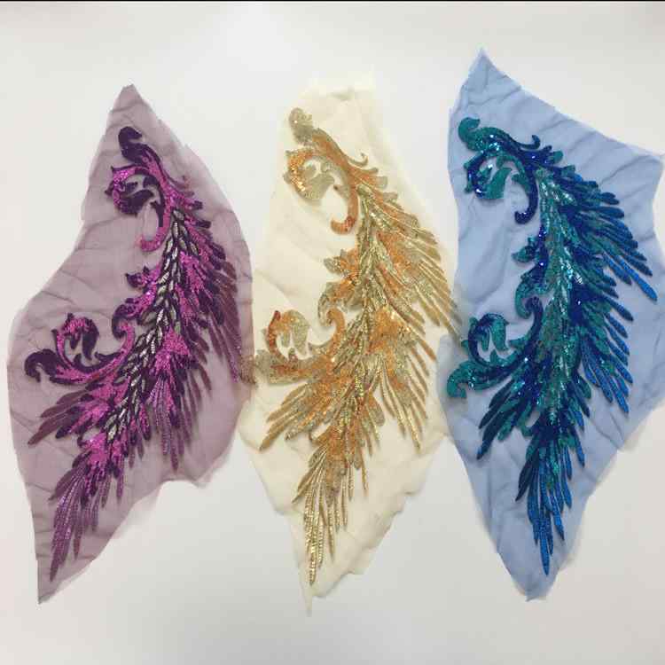 Other - ワッペン アップリケ 手芸 ハンドクラフト 刺繍 おしゃれ スパンコール キラキラ フェニックス メッシュ 羽 布 ダンス パッチ ホール 手縫い ドレス アクセサリー