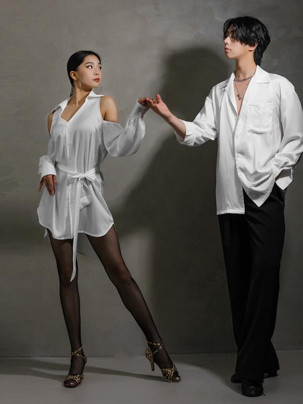 ラテン ダンス 練習服 モダン ダンス 標準 ダンサー 基礎 練習 シャツ トップス フラメンコ サンバ ル..