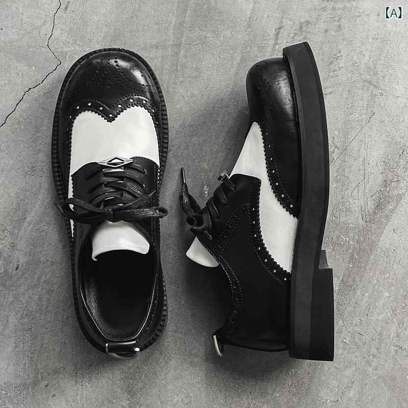 革靴 ラウンドトゥ ダービーシューズ レザーシューズ メンズ レースアップ ダッドシューズ カジュアル スタイリッシュ 韓国