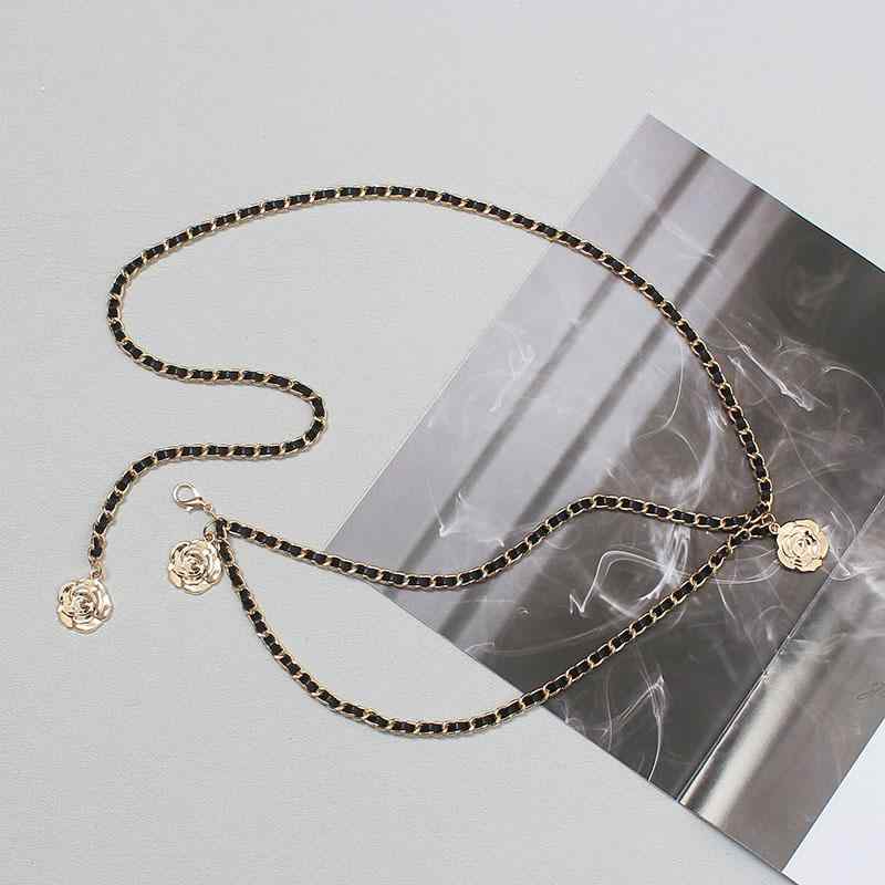 レディース ウエスト チェーン おしゃれ メタル スーツ ドレス ベルト ズボン 装飾 ガードル レディー..