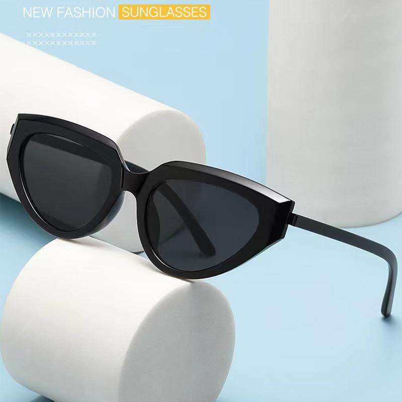 サングラス おしゃれ ユニーク アメリカン レディース 三角 キャットアイ サングラス 凹型 メガネ ストリート フォト メンズ スーパー ブラック ユニセックス