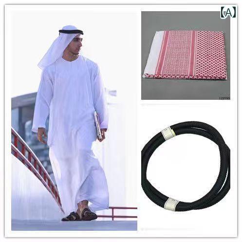 イス 教徒 メンズ ローブ ドバイ 富裕層 サウジアラビア 王子 スカーフ ヘッド バンド オマーン 白 大..
