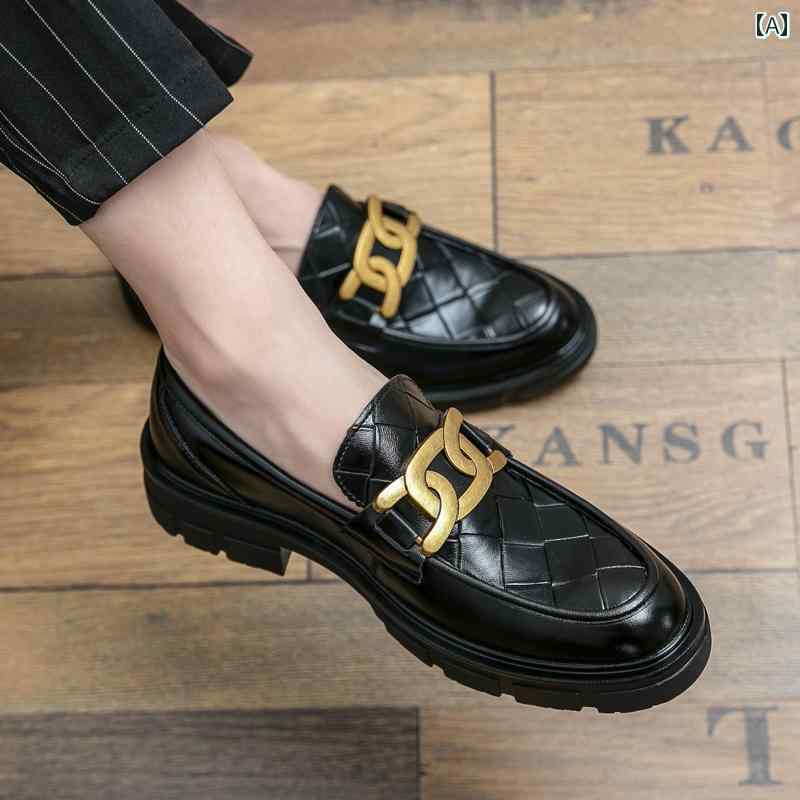 韓国 メンズ カジュアル ビジネス オフィス 紳士 レザーシューズ 革靴 パーティ マルチシーン ブリティ..