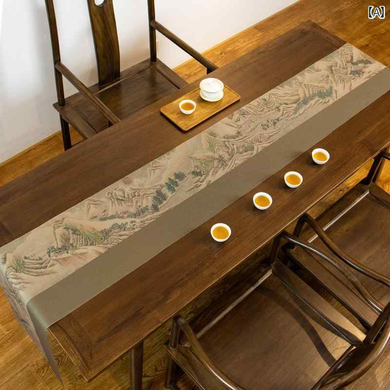 テーブルランナー チャイナ風 レトロ テーブルクロス テーブルカバー テーット ロング 瞑想茶 コーヒー..