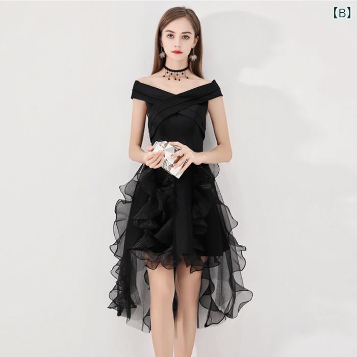 ドレス レディース イブニングドレス レディース フェミニン ブライドメイド フレンチ ドレス レディース 誕生日 パーティー スリムフィット ワンショルダー エレガント ミモレ丈