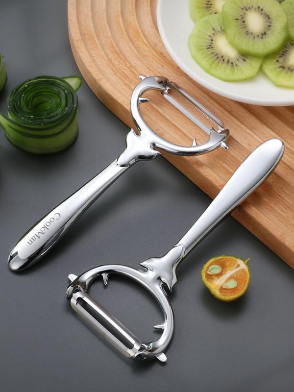 ステンレス 皮むき ナイフ キッチン フルーツ 多 ピューラー スライサー リンゴ キュウリ 大根 人参 カ..