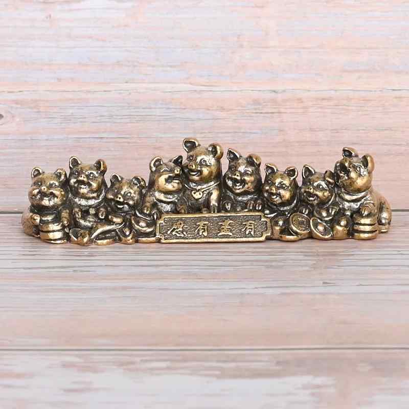 真鍮 置物 レトロ 装飾品 車 ダッシュボード 卓上小物 銅 祝福 豚 小さめ 子豚 インゴット かわいい 銅 豚 ミニ 銅 片 期待